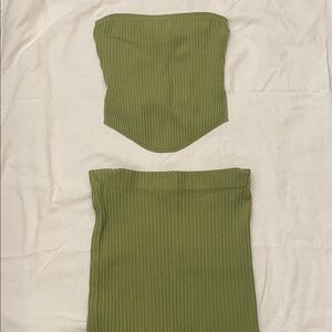 White Fox ribbed set